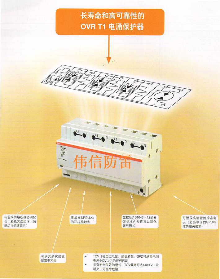 ABB防雷器OVR T1 1N 25-255產品特點