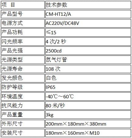 直升機場燈標技術參數