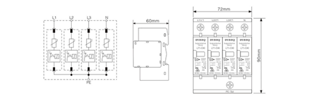 LY1-C40電涌保護器尺寸參數