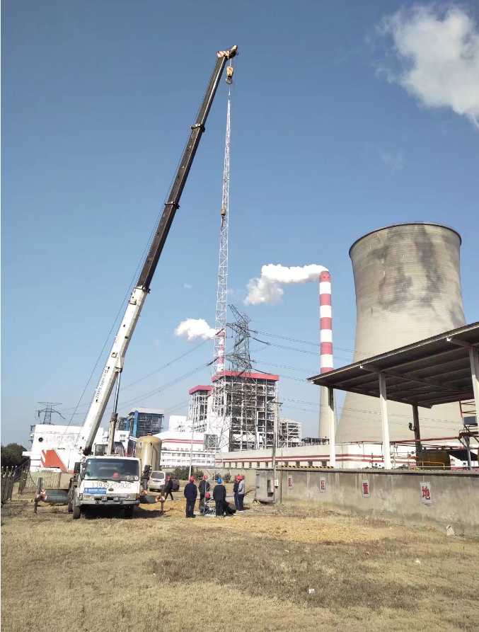 國標GJT三角避雷塔施工現場圖2